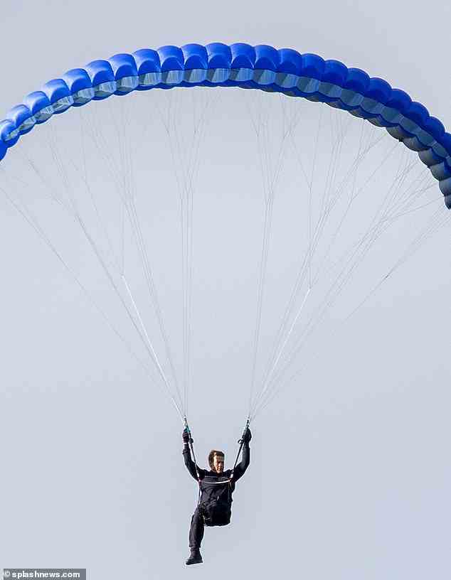 The actor has developed impressive skills such a parachuting while filming projects such Mission: Impossible (pictured in September 2022)