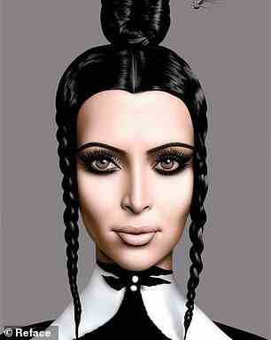 Kim Kardashian als Wednesday Addams