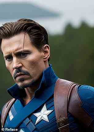 Johnny Depp wurde mit der Reface-App in Captain America verwandelt