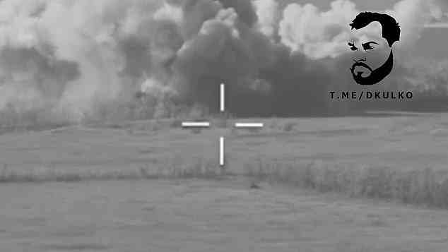 In the footage, missiles can be seen exploding on the ground through the eyes of the soldiers firing them, in black and white footage with the crosshair visible on the screen