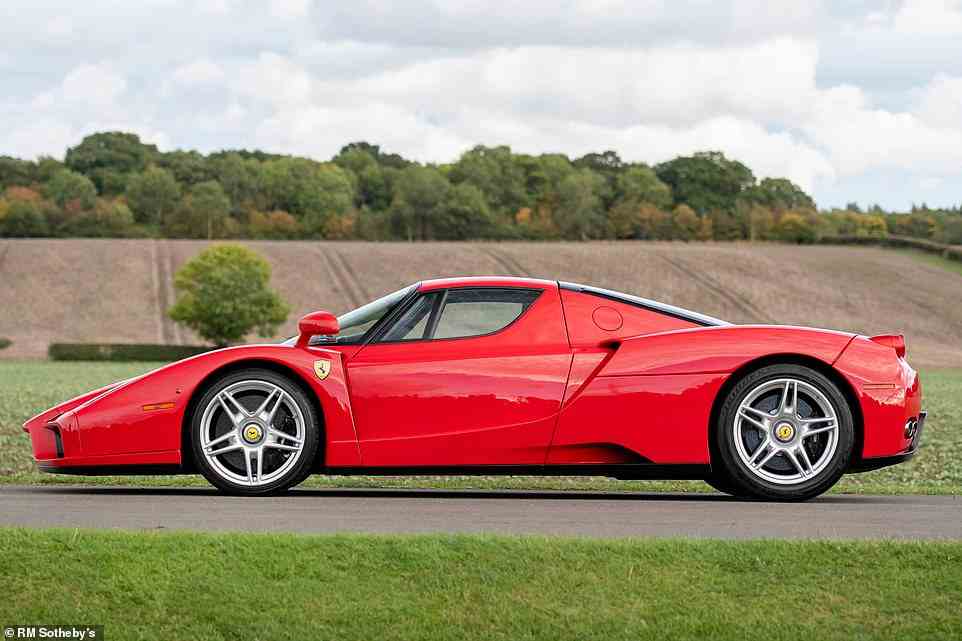 A well-used icon: While Ferrari Enzos tend to be consigned to collection displays to preserve their value, this one sold from the Gran Turismo Collection had clocked a relatively large 44,700 miles in its 19 years
