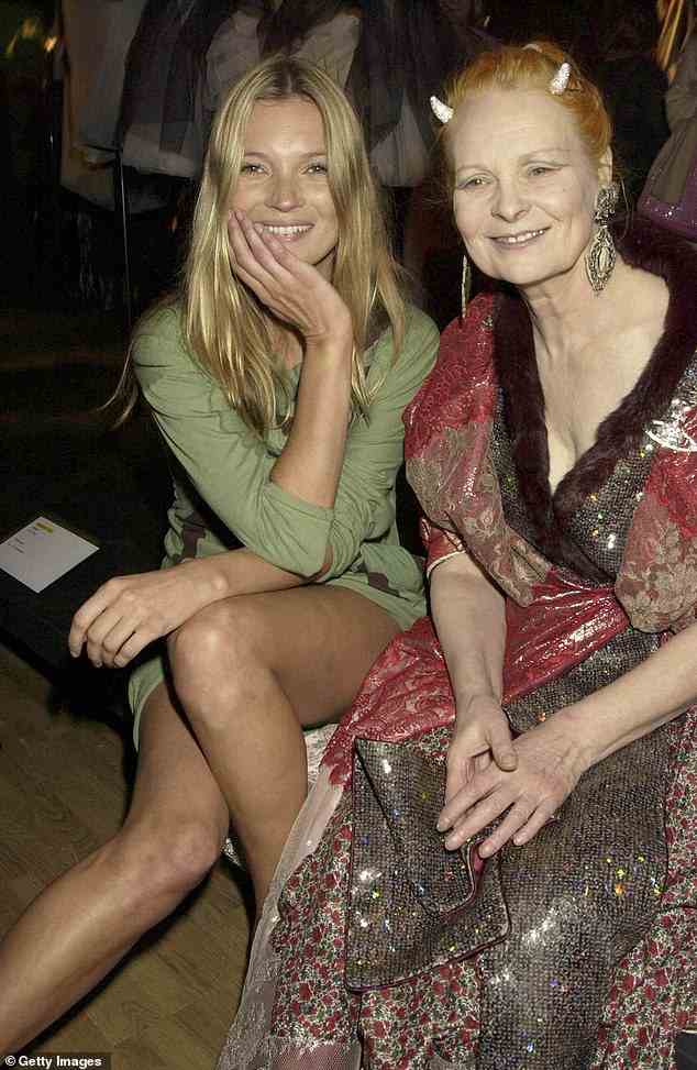 Kate Moss and Vivienne Westwood attend Vivienne Westwood's Private View of her new retrospective show at the V&A Museum on March 30, 2004