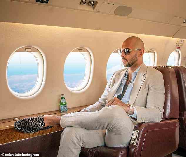 Andrew Tate shot to fame this year for his unruly judgments on women. He was previously banned from TikTok and Twitter. He regular shares photos of himself traveling in private jets