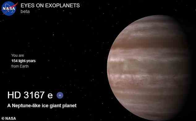An artist's impression of HD 3167e on NASA's exoplanet online database (exoplanets.nasa.gov)