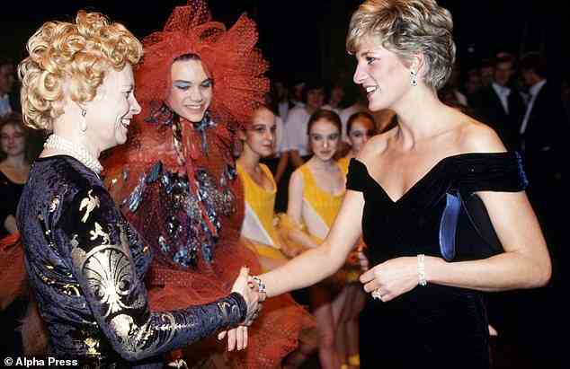 Vivienne Westwood and Princess Diana at the Carnival For Birds Ballet Charity Gala at the Royal Opera House in London