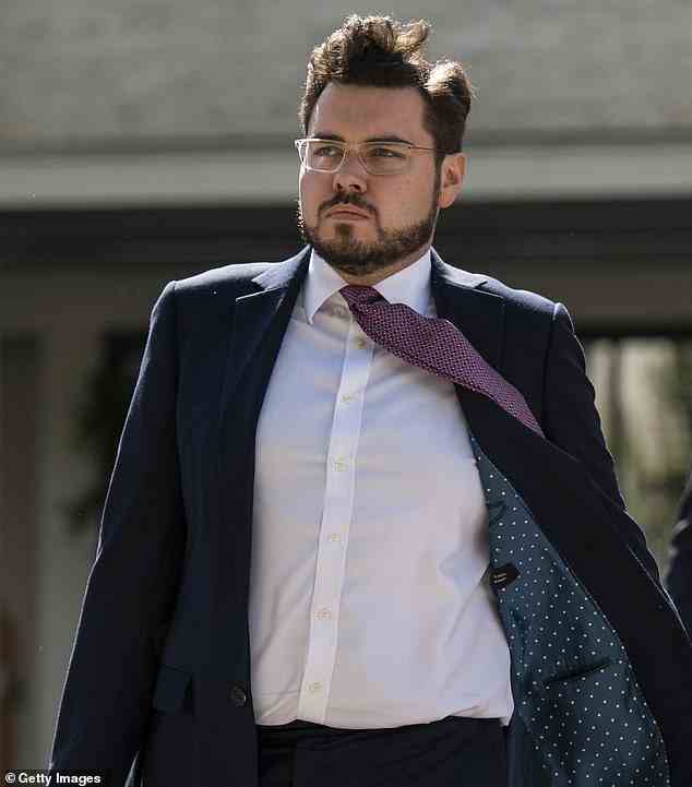 Brittany Higgins claims her ex-colleague Mr Lehrmann (pictured) raped her at Parliament House after a night out in Canberra on March 23, 2019 - he has denied the allegations