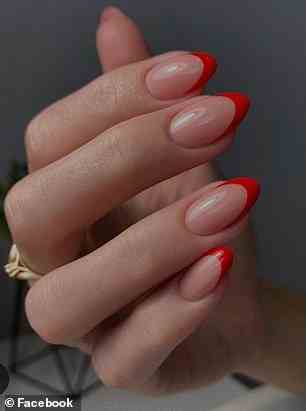 Erwartung: Eine Schönheitsliebhaberin zeigte ihrem Nageldesigner ein Foto des Designs, das sie wollte, mit einem nackten Nagel und feinen roten French-Spitzen