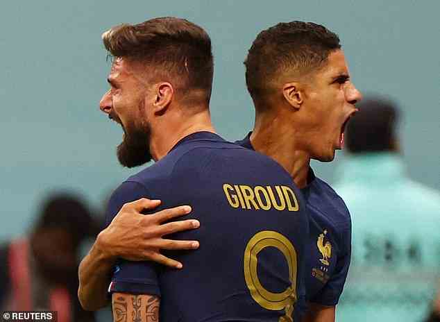 Olivier Giroud (links) und Raphael Varane (rechts) wurden beide im französischen Team für das WM-Endspiel gegen Argentinien nominiert