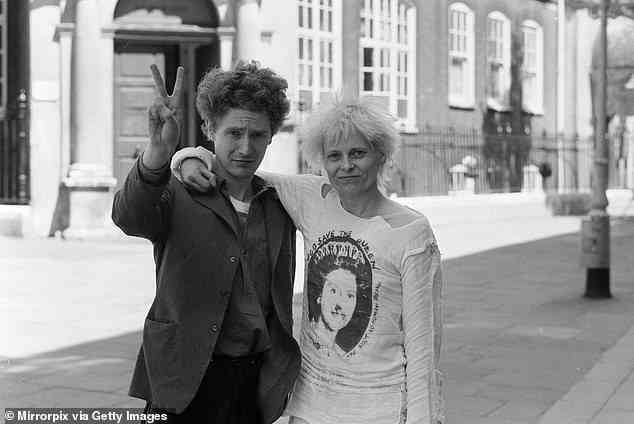 Partnership: Vivienne Westwood pictured with Malcolm McLaren outside court in London in 1977