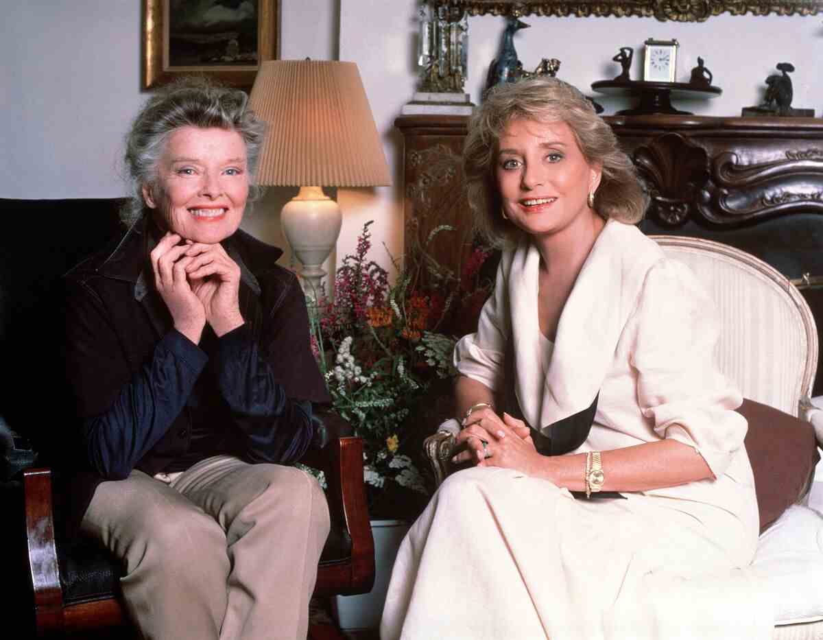 Walters mit Katharine Hepburn im Jahr 1987.