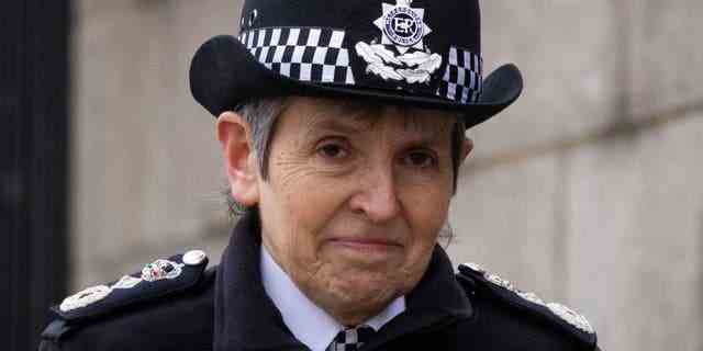 Metropolitan Police Commissioner Cressida Dick trifft am 25. Januar 2022 in London bei Scotland Yard ein.