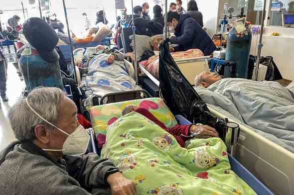 Covid-Patienten im Tongren-Krankenhaus in Shanghai