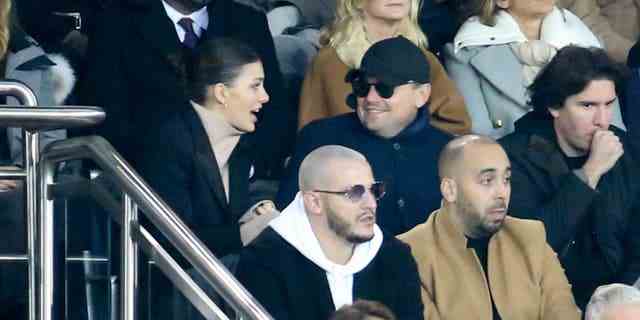 Leonardo DiCaprio und Ex-Freundin Camila Morrone besuchen 2018 ein Spiel in Paris, Frankreich.