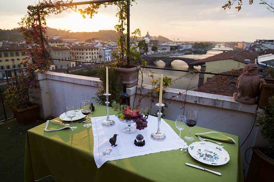 Guests at Florence's Antica Torre Tornabouni (pictured) are treated to 'views to cry for', Fiona reveals