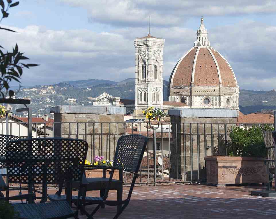 From the rooftop of Antica Torre Tornabouni, Fiona and her husband admire the vista of Florence's most iconic landmark, the Cathedral di Santa Maria del Fiore