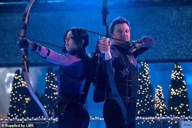 Hailee Steinfeld and Renner together in Disney+ series Hawkeye, with him playing the titular role