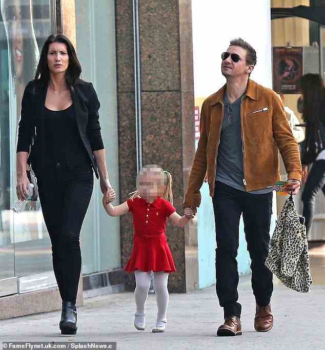 Sonni Pacheco pictured with Renner and their daughter, Ava, in 2016. The couple was married for just 10 months and split in 2014