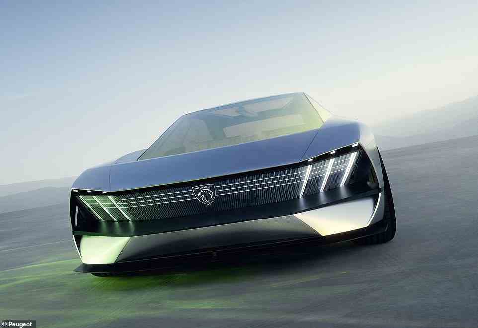 Peugeot says its new concept car can also be recharged wirelessly by induction – like many mobile phones - without the need for a cable, but simply by driving over an electrified pad