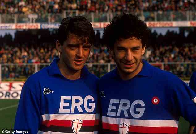 Vialli (rechts) und Roberto Mancini (links) waren bei Sampdoria als „The Goal Twins“ bekannt