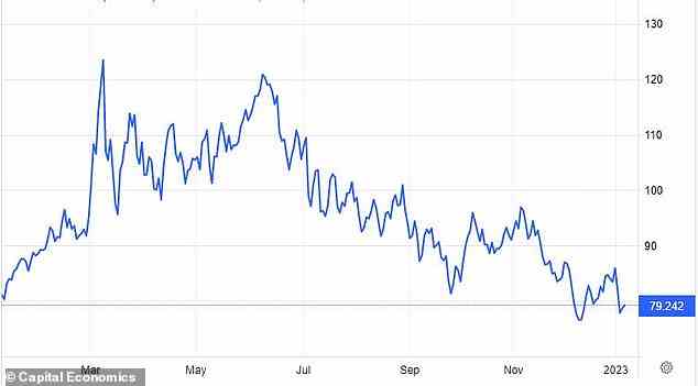 Der Preis für Brent Crude ist seit den Höchstständen im März 2022 deutlich gefallen