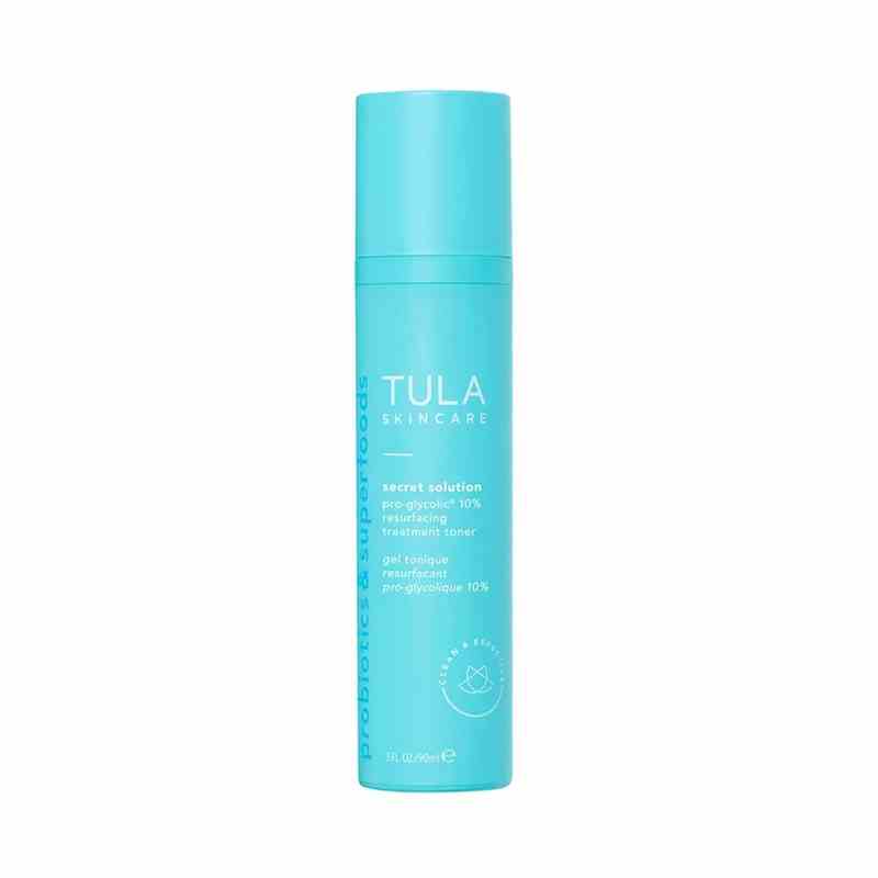 The Tula Secret Solution Pro-Glycolic 10% Resurfacing Treatment Toner on a white background