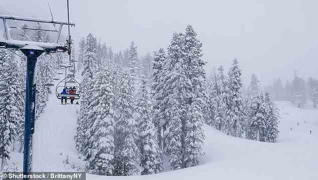 The base of the peaks in U.S resorts - including Mammoth Mountain ski resort in California (above) - are offering high-quality snow depth