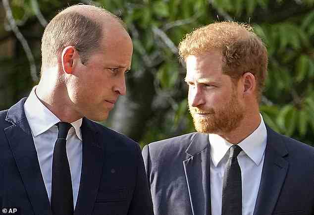 Harry has also alleged that there was a fight between him and the Prince of Wales after he called Meghan Markle 'difficult', 'rude' and 'abrasive'. Pictured together after the Queen's death in September 2022