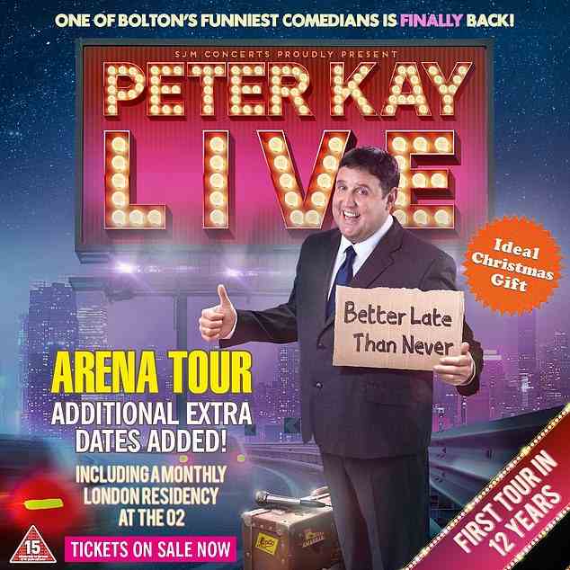 Unterwegs: Peter befindet sich derzeit auf seiner UK-Tournee, die im September enden wird, nachdem er 12 Jahre lang von der Stand-up-Comedy Abstand genommen hatte