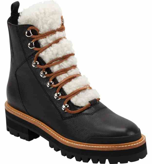 Marc Fisher LTD Izzie Genuine Shearling Lace-Up Boot Nordstrom