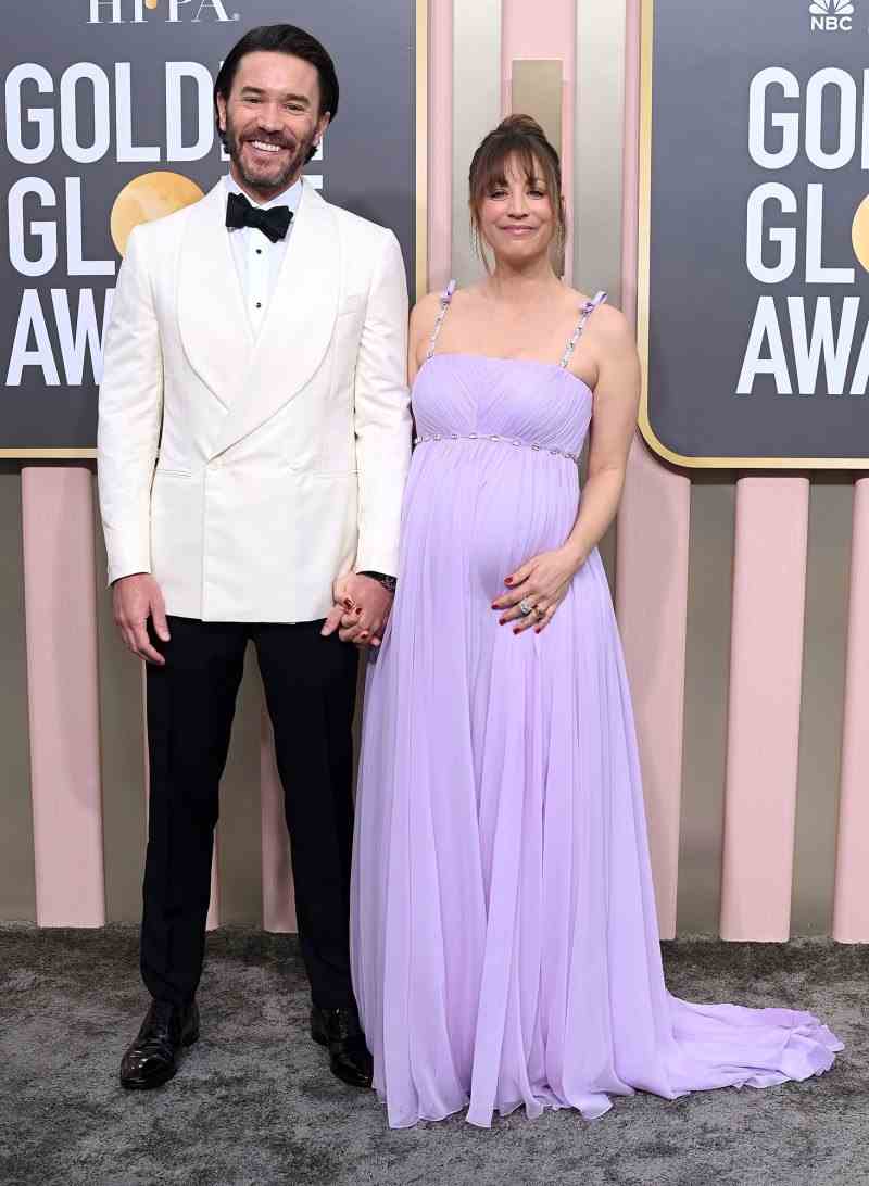 Die schwangere Kaley Cuoco und Tom Pelphrey nehmen an den Golden Globes 2023 teil