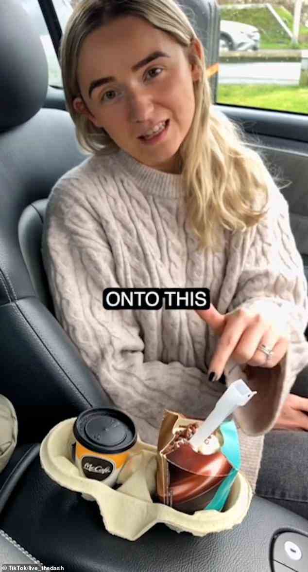 Das Video mit dem Titel „Epic McDonald’s Hacks!!  UK Edition', zeigt Jade, wie sie das Dessert mit Kaffee bedeckt und es zusammenmischt