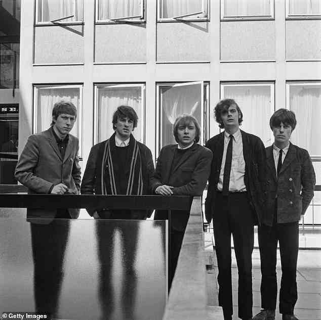 Iconic: Beck is pictured in 1965 with his Yardbirds bandmates Chris Dreja, drummer Jim McCarty, lead vocalist Keith Relf and bassist Paul Samwell-Smith