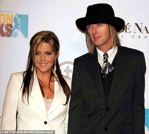 When Lisa Marie Presley claimed last August that she'd had 'more than anyone's fair share' of grief and loss in her life, she was talking about four failed marriages and the tragic suicide of her son Benjamin Keough, not to mention her beloved father's death at 42. (Above) Lisa Marie Presley with then-fiance Michael Lockwood in 2005