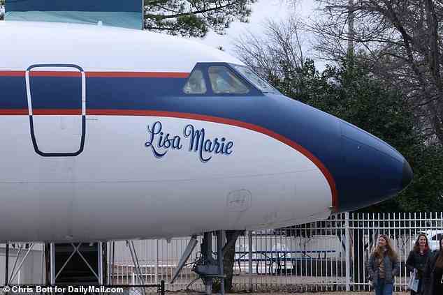 When Lisa Marie once complained she'd never seen snow, Elvis flew her straight off to the mountains of Idaho in his private jet so she could play in it for 20 minutes before flying her back. (Above) Elvis' jet, Lisa Marie, displayed at Graceland