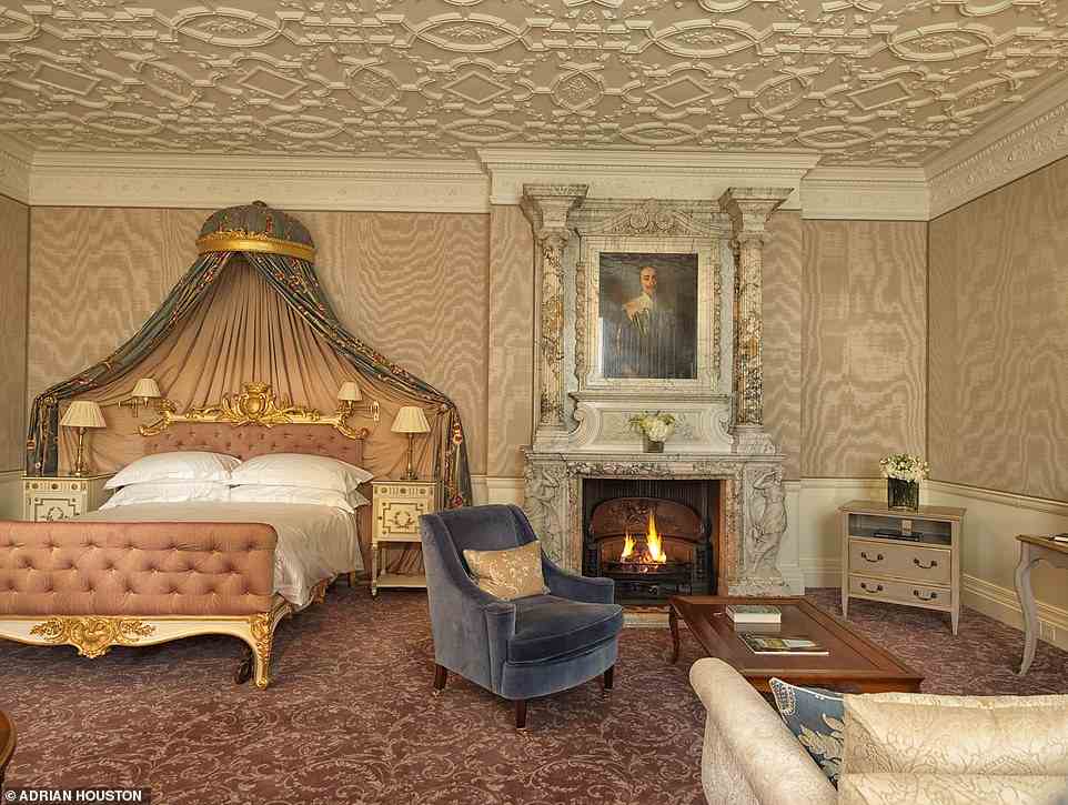 Queen Victoria often travelled to Cliveden by boat from Windsor Castle to take tea with her friend the Duchess of Sutherland. Pictured is the hotel's Sutherland Suite