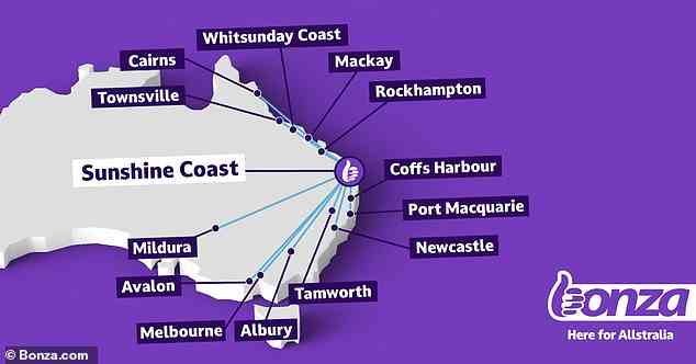 Die Billigfluggesellschaft wird insgesamt 17 Strecken fliegen, darunter 13 von ihrer Basis an der Sunshine Coast (Bild).