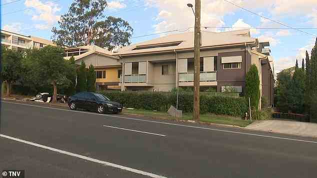 Pictured is the apartment block in Colless Street Penrith where Dayna Isaac was found dead