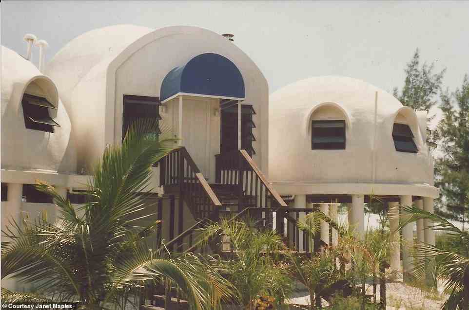 The six geodesic domes were built to deflect 150- mph winds and powerful storm surges that would level most conventionally designed homes. The spherical shape also served another purpose for collecting rainwater that would wash into a 23,000-gallon cistern under the center dome, which would then be filtered and used for plumping in the bathrooms and kitchen.