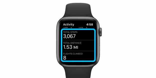 Verwenden der Apple Watch zum Zählen von Schritten.