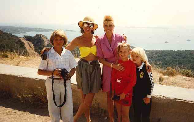 Ivana is pictured on an apparent vacation with her family