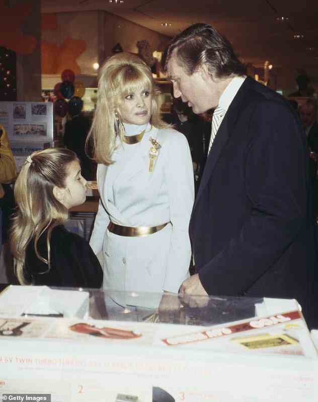 Donald and Ivana are pictured with their daughter, Ivanka, in 1991