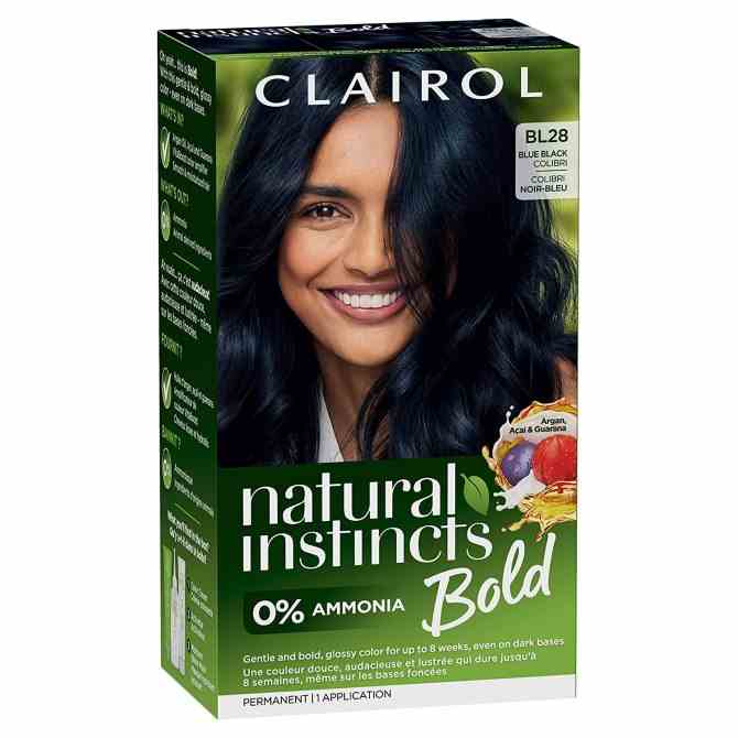 Natural Instincts Bold Permanent Hair Dye BL28 Blue Black Colibri Hair Color Clairol Just Rolled Out Bolder & Brighter Haarfarbe für lockiges, dunkles und strukturiertes Haar