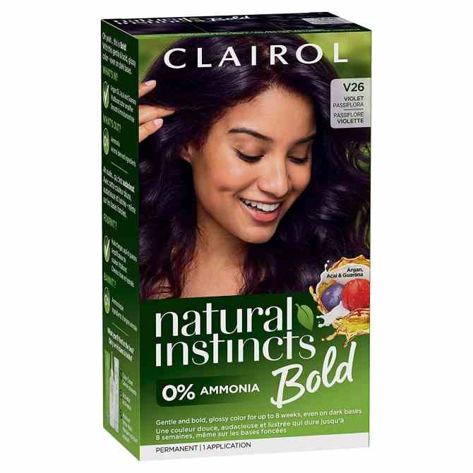Natural Instincts Bold Permanent Hair Dye V26 Violet Passiflora Hair Clairol Just Rolled Out Bolder & Brighter At Home Haarfarbe für lockiges, dunkles und strukturiertes Haar