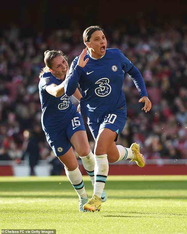 Ein später Kopfball verhalf Kerr in einem Spiel der Women's Super League zu einem Gleichstand zwischen Chelsea FC und Arsenal