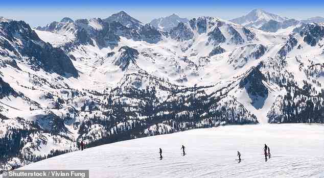 Aimee sagt, dass Mammoth Mountain (oben) in Kalifornien ihr Lieblings-Skigebiet in den USA ist.  „Die umliegenden Kiefern sind wunderschön“, verrät sie