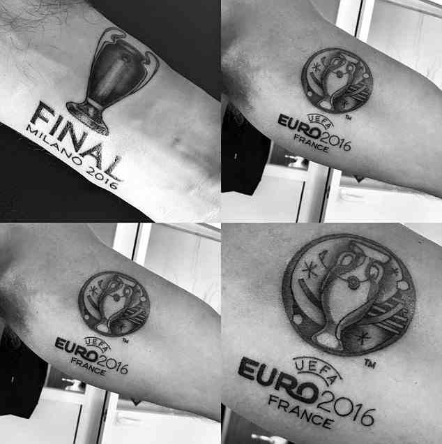 Clattenburg hatte die Logos für die Champions League und die Euro 2016 auf seinem Arm eingefärbt