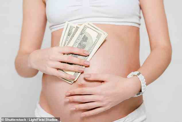 Experts claimed that $45,000 was a 'standard' profit for a surrogate and that women carrying celebrity babies aren't allowed to be paid any more than other surrogates (stock image)