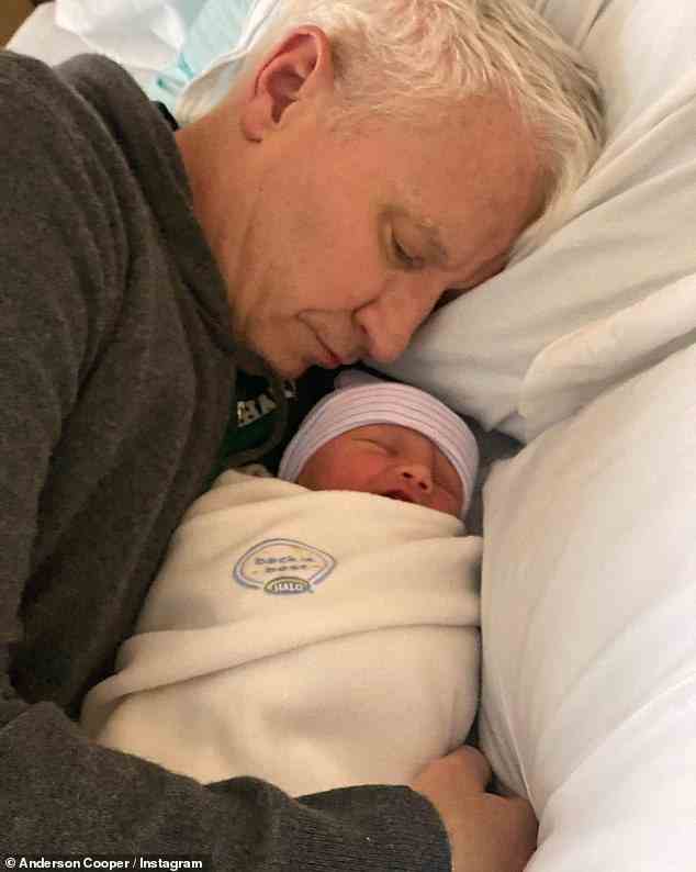 Anderson Cooper welcomed his two sons, Wyatt and Sebastian, in 2020 and 2022 with the help of a surrogate. He is seen with Sebastian