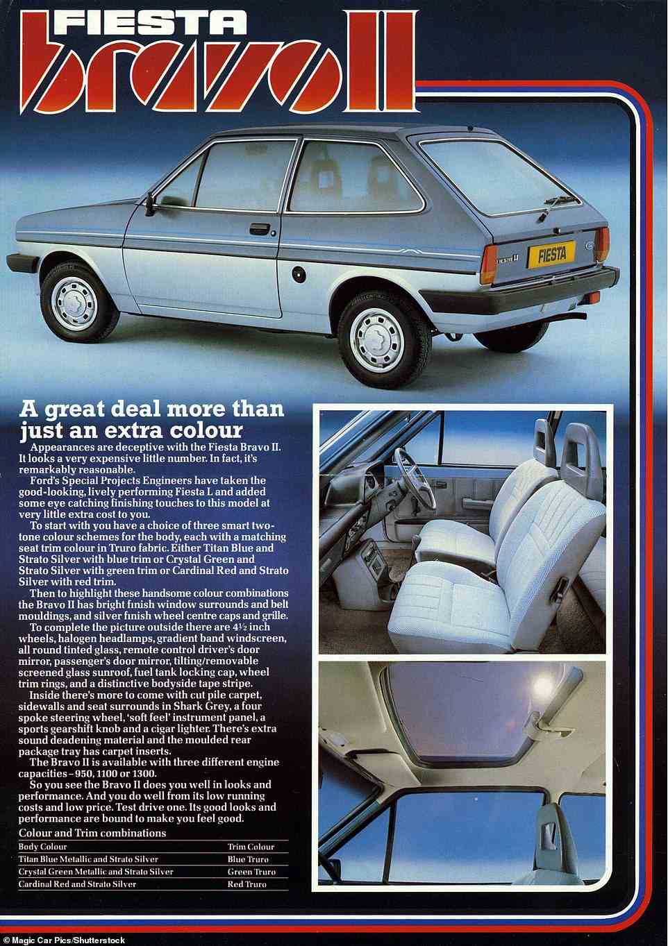 An original Fiesta Bravo II manual from 1982. The car being auctioned is a Bravo I, which was sold during 1981. Just 3,000 were built