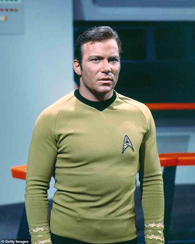 Charakter: William spielte Captain Kirk in sieben Spielfilmen von 1979 bis 1994 (in der Serie 1968 abgebildet)